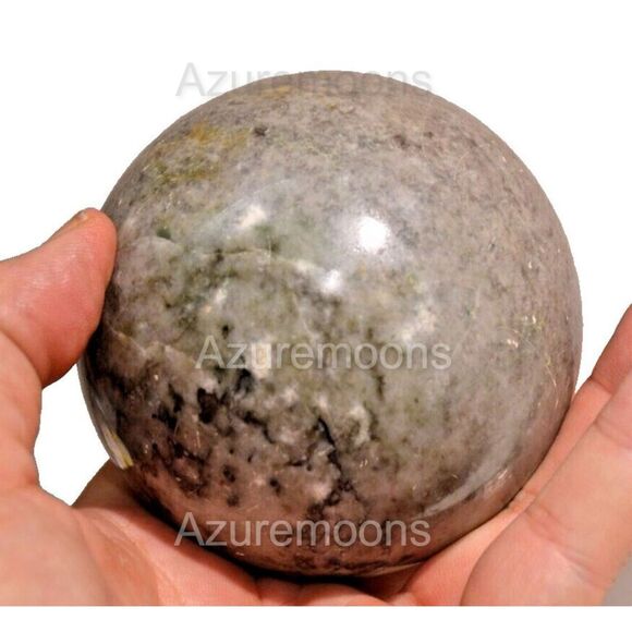 solid  polished smooth marble sphere paperweight mystical orb - Picture 3 of 6